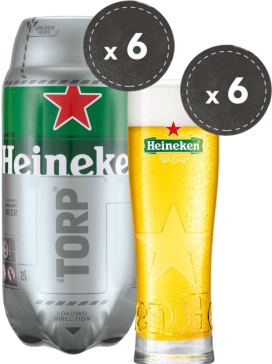 Heineken Match Night Bundle met 6 torps en 6 glazen